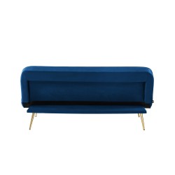 Banquette AROMA en velours bleu 3 places
