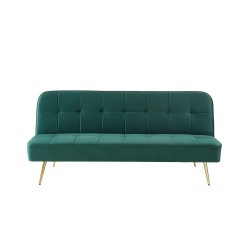 Banquette AROMA en velours vert 3 places convertible