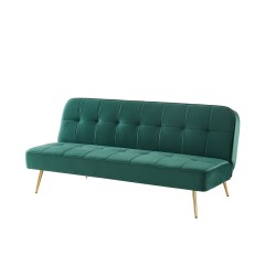 Banquette AROMA en velours vert 3 places convertible