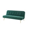 Banquette AROMA en velours vert 3 places convertible