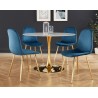 Lot de 4 chaises LENA velours bleu