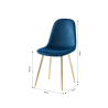 Lot de 4 chaises LENA velours bleu