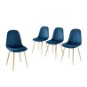 Lot de 4 chaises LENA velours bleu