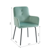 Chaise en velours PIA coloris vert amande