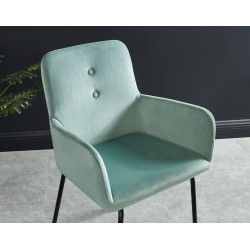 Chaise en velours PIA coloris vert amande