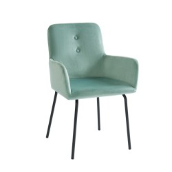 Chaise en velours PIA coloris vert amande