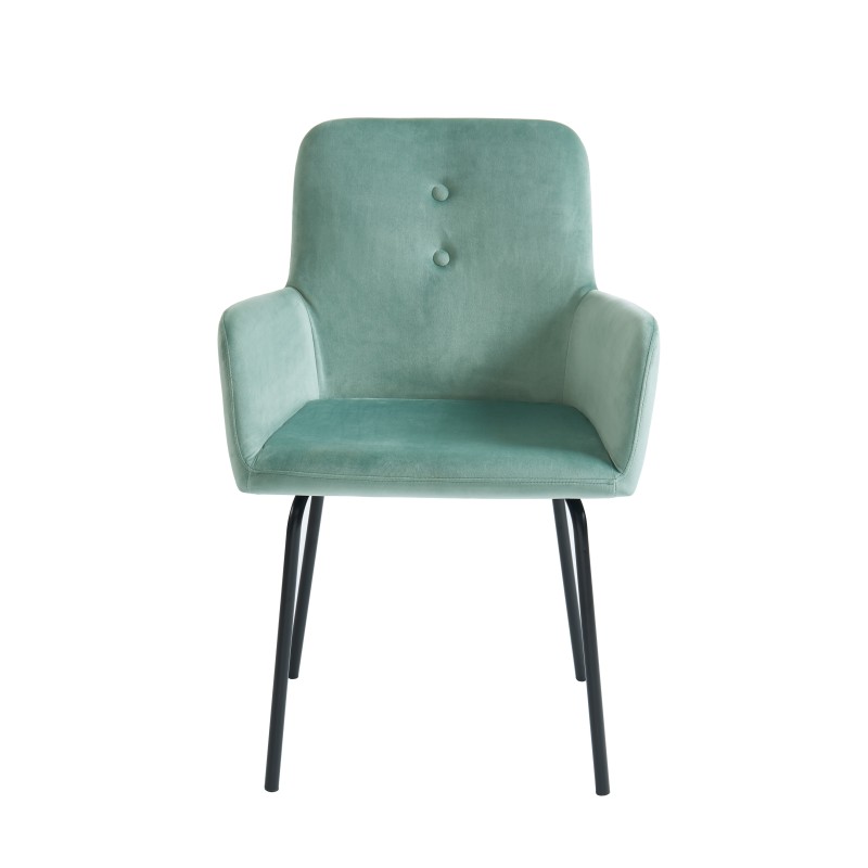 Chaise en velours PIA coloris vert amande