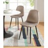 Lot de 4 chaises LENA velours taupe pieds métal noir