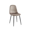 Lot de 4 chaises LENA velours taupe pieds métal noir