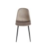 Lot de 4 chaises LENA velours taupe pieds métal noir