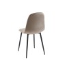 Lot de 4 chaises LENA velours taupe pieds métal noir