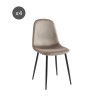 Lot de 4 chaises LENA velours taupe pieds métal noir