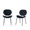 Lot de 2 chaises SHEILA velours noir pieds métal noir