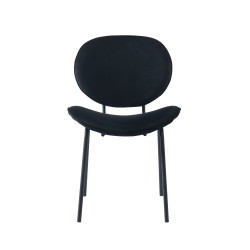 Lot de 2 chaises SHEILA velours noir pieds métal noir
