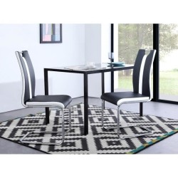 Lot de 2 chaises JADE  simili noir