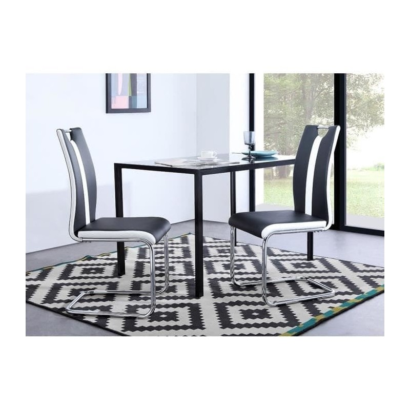Lot de 2 chaises JADE  simili noir