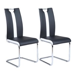 Lot de 2 chaises JADE  simili noir