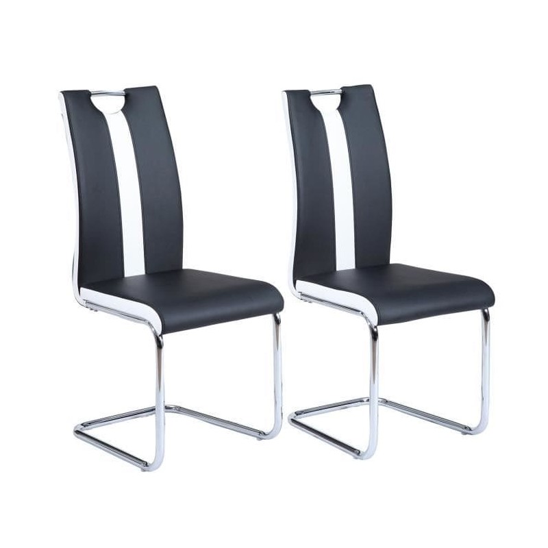 Lot de 2 chaises JADE  simili noir