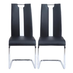 Lot de 2 chaises JADE  simili noir