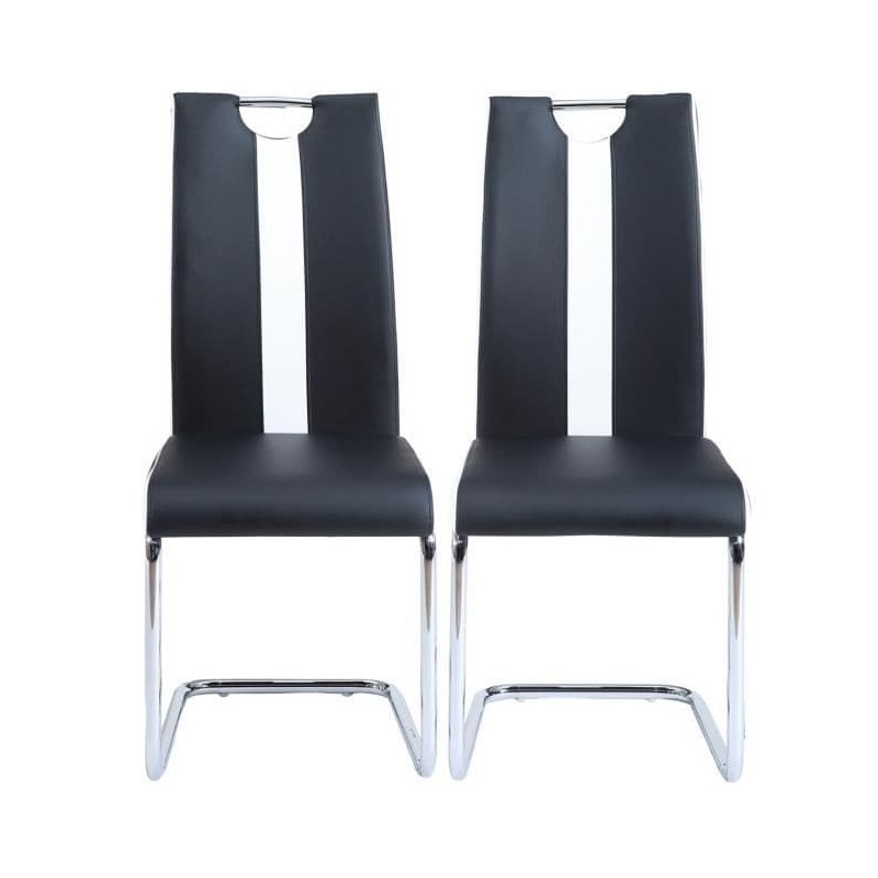 Lot de 2 chaises JADE  simili noir