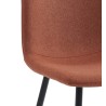 Lot de 4 chaises ESTELLE tissu bordeaux pieds métal noir
