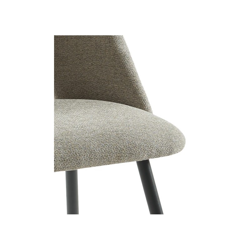 Lot de 2 chaises ELISABETH tissu gris pieds métal noir