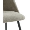 Lot de 2 chaises ELISABETH tissu gris pieds métal noir