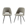 Lot de 2 chaises ELISABETH tissu gris pieds métal noir