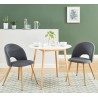 Lot de 2 chaises EUGENIE tissu gris pieds hêtre massif