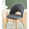 Lot de 2 chaises EUGENIE tissu gris pieds hêtre massif