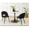 Lot de 2 chaises EUGENIE velours noirpieds métal noir