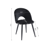 Lot de 2 chaises EUGENIE velours noirpieds métal noir