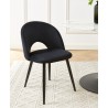 Lot de 2 chaises EUGENIE velours noirpieds métal noir