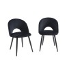 Lot de 2 chaises EUGENIE velours noirpieds métal noir