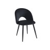 Lot de 2 chaises EUGENIE velours noirpieds métal noir