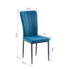 Lot de 2 chaises POPPY velours bleu pieds métal noir
