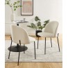 Lot de 2 chaises BROOKLYN tissu beige pieds en métal noir