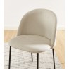 Lot de 2 chaises BROOKLYN tissu beige pieds en métal noir