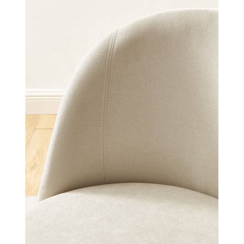 Lot de 2 chaises BROOKLYN tissu beige pieds en métal noir