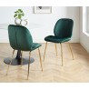 Lot de 2 chaises GISEL velours vert foncé pieds métal doré