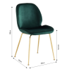 Lot de 2 chaises GISEL velours vert foncé pieds métal doré