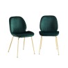 Lot de 2 chaises GISEL velours vert foncé pieds métal doré