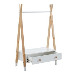 Portant TIPI blanc et pin massif 1 tiroir