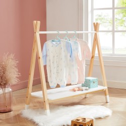 Portant TIPI blanc et pin massif 80cm