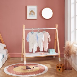 Portant TIPI blanc et pin massif 80cm