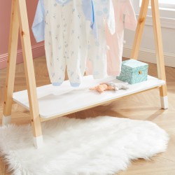 Portant TIPI blanc et pin massif 80cm