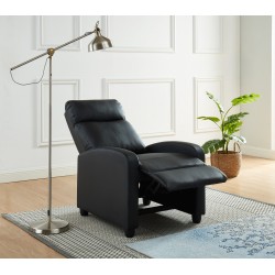 Fauteuil inclinable ALVA en PU noir fonction push back