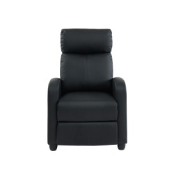 Fauteuil inclinable ALVA en PU noir fonction push back