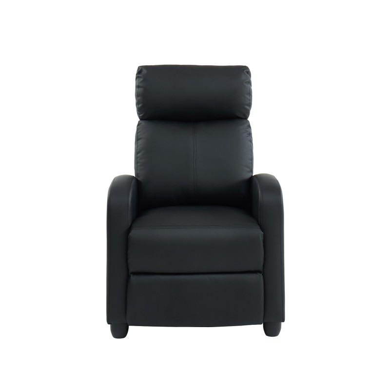 Fauteuil inclinable ALVA en PU noir fonction push back