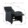 Fauteuil inclinable ALVA en PU noir fonction push back